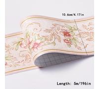 TEMU de Papel Pintado Floral 3D Versátil, Autoadhesivo y Removible - Calcomanías de Azulejos Autoadhesivas para Cocina y Baño, Decoración del Hogar DIY, Rollo de 4.17x196 pulgadas