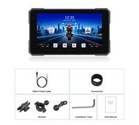 TEMU de para motocicleta de 5 pulgadas | CarPlay inalámbrico y Auto, compatible con en línea/BT, métodos de instalación duales, pantalla táctil capacitiva, montaje en