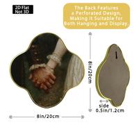 TEMU de pared 2D , 1 pieza de 7.8" x 7.8" con forma de , estilo gótico de manos , impresión de pintura al óleo vintage, con dorado, decoración Dark Academia para y estudio