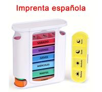 TEMU de Pastillas Española de con 4 Compartimentos - de Pastillas Práctica - de Pastillas Amigable para Mayores - Semanal de Pastillas para , Almuerzo y Noche