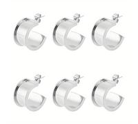 TEMU de Pendientes de Botón Redondos de Acero Inoxidable - 3 , Ajustes Ranurados para Incrustaciones, Kit de Fabricación de Joyería DIY, 20x12.5mm con Pasador de 0.7mm y Ranura de 10mm