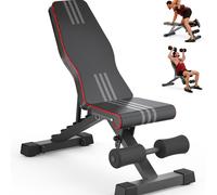 TEMU de pesas ajustable - de entrenamiento plegable para gimnasio en casa, entrenamiento de corporal completo, de prensa con inclinación/desinclinación/ con rápida y almacenamiento compacto