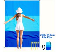 TEMU de Playa Antihumo, Colchoneta Plegable con 4 Estacas en , para Camping al Viajes Fiestas Senderismo Material Poliéster Tamaño Grande Picnic Planchón