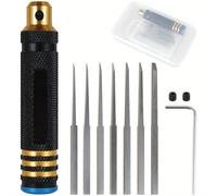 TEMU de Precisión Ergonómico - Grabador de Metal Duradero con 7 Cuchillas Intercambiables (0.1-2mm) para Tallado, Grabado y Proyectos DIY