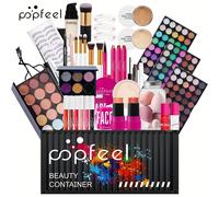 TEMU de regalo creativa de estilo de contenedor POPFEEL: de maquillaje de una sola parada con de ojos, lápiz labial, y más. Conjunto completo de herramientas cosméticas.