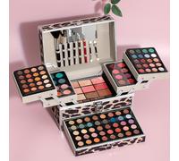 TEMU de Regalo de Maquillaje con Estampado de Leopardo de 127 Piezas, de Ojos Iluminador Espejo Pequeño Brocha Multifuncional para Mujeres, Sorpresa para y Novia