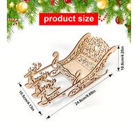 TEMU de Reno de Madera 3D para Escritorio de Navidad - Placa Decorativa y Adorno, Decoración a DIY, Adecuada para Exhibición en Mesa de Fiestas y Decoración del Hogar, Regalo de Año