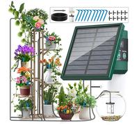 TEMU de riego automático con energía solar, con el más controlador de riego por goteo solar para jardín, ajustes de riego, un de riego por goteo, completo con 10 metros de tubería de goteo