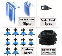 TEMU de Riego por Goteo de Fácil Instalación 2L/4L/8L con Conectores de de 4 Vías - Ahorradores de Agua para Macetas, Invernaderos y Jardines, Cruz, Riego de Plantas
