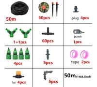 TEMU de Riego por Goteo DIY Kit de Riego Automático Temporizador de Riego Manguera de Jardín Goteo Ajustable Set de Herramientas para Jardín