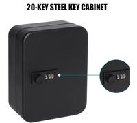 TEMU de seguridad para llaves Decaller con cerradura de combinación, gabinete de llaves de pared con 20 ganchos, que mide 7 4/5" X 6 1/5" X 2 4/5".