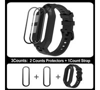 TEMU de silicona con correa integrada para Xiaomi Band 5/6 7/8 9 NFC y 2 protectores de pantalla, cubiertas, pulsera para Mi Band 6 5, correas de reloj