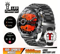 TEMU de Smartwatch para Hombre 2025, Linterna LED, Batería, Soporta Múltiples Deportivos, Inalámbricas, Equipado con un Gran Pantalla de 1.7 Pulgadas, Funciones Meteorológicas.