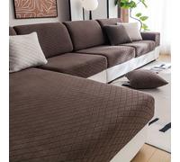 TEMU de sofá clásica con protector de sillón absorbente de agua, lavable a máquina, con correas elásticas, de tela de hilo teñido, adecuada para sofás de una a plazas.