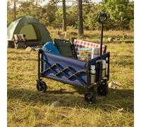 TEMU de utilidad para exteriores, carrito de jardín plegable de 90L con mango ajustable, 4 ruedas, para camping, de resistencia