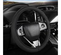 TEMU de volante de cuero PU premium con detalles de costura elegantes, ajuste universal para ruedas de 15 pulgadas, agarre , , actualización de moda interior del vehículo - Sin interior