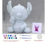 TEMU Decoración de Mesa Lingna Belle Star Stitch 3D a Resistente al Impacto, No Yeso Pintado con Color, Tarro Ahorrador [con 12 Colores de Pintura + 2 Pinceles + 1 Paleta ]