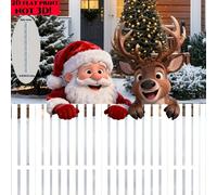 TEMU Decoración Navideña 2D para Jardín Exterior - Papá Noel y Renos desde el o la Pared, Material Plástico Duradero para un Festivo, Ideal para Jardines, Paredes y Regalos //, Adornos Navideños
