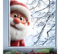 TEMU Decoración Navideña Creativa de , Diseño de Vidrio con Tela, Adhesivos de Ventana de Papá Noel para Dormitorio, , Hogar, Ventana de Tienda, Adhesivos Decorativos de Pared para .
