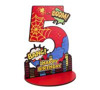 TEMU Decoraciones de con Tema de Impresas en 2D, Letreros de Números de para 1º, 2º, 3º, 4º, 5º, 6º, 7º, 9º , de Mesa de Tela de de Madera para Fiestas de Fans de Hombres, Decoración de Mesa en 2D