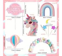 TEMU Decoraciones para de de unicornio, que incluyen luna, estrellas, y felicitaciones de , adecuadas para más de 50 diferentes de fiestas de