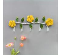 TEMU Decorativo Gancho de Rosa Festiva para Pared - Metal, Pintado, Ajustable, Conjunto de Ganchos para Colgar Ropa Montado en Pared