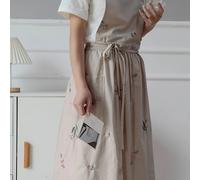 TEMU Delantal de estilo coreano para mujer, delantal de cocina bordado, delantal doméstico con bolsillos, delantal de cintura para floristas, ropa de trabajo, 1