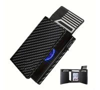 TEMU Delgada con Cierre Magnético para Hombres con Tecnología RFID Bloqueadora, Ranura para Monedas y Porta Tarjetas - y Adecuada para Viajes, Uso Diario y Profesional - para Hombres