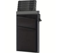TEMU Delgado con Bloqueo RFID para Hombres, Portatarjetas de Crédito Automático Minimalista con Cierre Seguro a Presión, Aleación de Aluminio Duradera, Ideal para Uso Diario, Pequeña