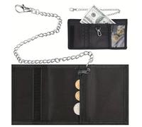 TEMU Delgado de Tres Pliegues con Clip para Cadena y Cremallera - Antirrobo Plegable para Adolescentes, y Hombres - Diseño Estilo Callejero con Múltiples Compartimentos, Pequeño