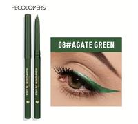 TEMU Delineador de ojos en gel impermeable y colorido en verde, resistente al , con punta mate para un maquillaje de larga duración y sin decoloración, para crear un look de ojos de de seda