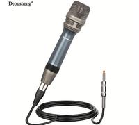TEMU DEPUSHENG C90 Micrófono Vocal Profesional | Micrófono de Unidireccional de Bobina Móvil con , Cable de Audio XLR de 177in a Conexión de Audio de 1/4'', Metal, Regalo para Él