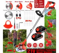 TEMU Desbrozadora Eléctrica , 2 X 21V Batería, Recortadora de Césped de 6 Pulgadas/12.24 cm Tipos de Cuchillas, Cortacésped Eléctrico , Bordeadora de Césped, Cortadora para Jardín, Patio