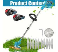 TEMU Desbrozadoras Eléctricas Inalámbricas de Jardín 18V con 2 Baterías/Sin Batería Cuchillas, Desbrozadora con Hoja Metálica Ajustable para Jardines y Compatibles con Makita