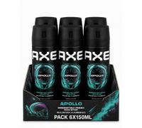 TEMU DESODORANTE AXE PARA HOMBRES , PACK 6X150ML : APOLLO, MARINE, , , BLACK, LEATHER AND COOK