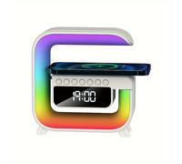 TEMU despertador inalámbrico G3 con carga combinado con altavoz, sonido de calidad y luz colorida, con iluminación RGB para uso doméstico, para Navidad.