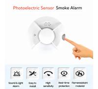 TEMU Detecciones de , con pilas, que utilizan tecnología fotoeléctrica y con un indicador LED y un botón de prueba, lo que las fáciles de operar