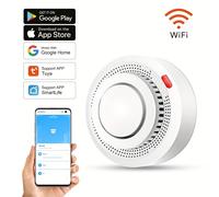 TEMU Detector de Inteligente WIFI para Seguridad en el Hogar, Alarma de Prueba con Control Remoto a través de APP, Interconexión Inalámbrica con Transmisión de Voz y Función de Detección Automática