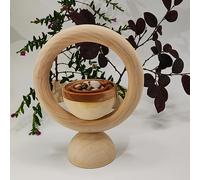 TEMU Difusor de Aceites Esenciales de Madera Circular, Decoración Interior con Piedra de Cristal y Jade