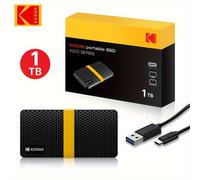 TEMU Disco Duro SSD Externo KODAK HD USB3.1 Mini Portátil con Opciones de 1TB, 512GB, 256GB y 128GB para Uso con Laptops, Smartphones, PS4, PCs, y TV
