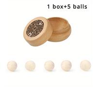 TEMU Diseminador de aceite de madera, de incienso y juego de bolas de madera, de botella de tornillo hueco retro, decoración de perfume para el hogar y el coche, y duradera, un y , ideal.