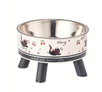 TEMU diseño de comederos de acero inoxidable para mascotas con características anti-vuelco para gatos y perros, que incluyen comederos elevados para una mejor soporte del cuello