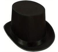 TEMU Disfraces divertidos para fiestas: Sombrero de negro para hombre - Sombrero de tuxedo de fieltro - Sombrero de cochero - Accesorio para disfraz - Sombrero de