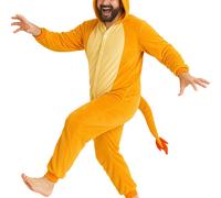 TEMU Disfraz de Charmander con Capucha y Bolsillos para de , 100% Poliéster, Otoño e Invierno, Casual, y Uso Diario, Tallas S - XXL (145 - 195 Cm)