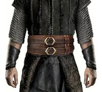 TEMU Disfraz retro medieval estilo vikingo para hombres y mujeres con cinturón ancho de cintura a para decoración de Halloween y juegos