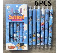 TEMU Disney 6 Piezas Bolígrafos Retráctiles de Stitch y - PVC , Secado Rápido 0.5mm, Diseño Azul y con Stitch, Ratchet y Otros Personajes | para Cuadernos y Diarios | Accesorios