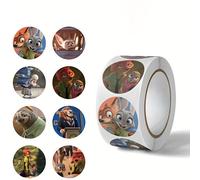 TEMU Disney Autorizado Animales 500pcs/Rollo para Bolsas de Regalo, Sellos de Sobres, Decoraciones de y Suministros de Oficina
