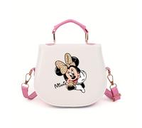 TEMU DISNEY Bolso Bandolera Ajustable de & Minnie Mouse con Diseño de a - con Herrajes Dorados, Varios Colores (Rosa/Azul/) para el Uso Diario, Viajes y Compras, Diseño Divertido, Acabado