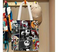 TEMU Disney Navidad Bolso Bandolera Jack Skellington - Bolso de Poliéster con Correas Fijas, Lavable a para Viajes y Uso Diario, Bolso Cruzado