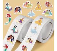 TEMU Disney | Rollo de 500 Pegatinas Princesa , Adhesivos Coloridos con Autoadhesivo - Ideales para Diarios, Autos, Botellas, Maletas, Regalos de , Navidad, Halloween y Proyectos DIY